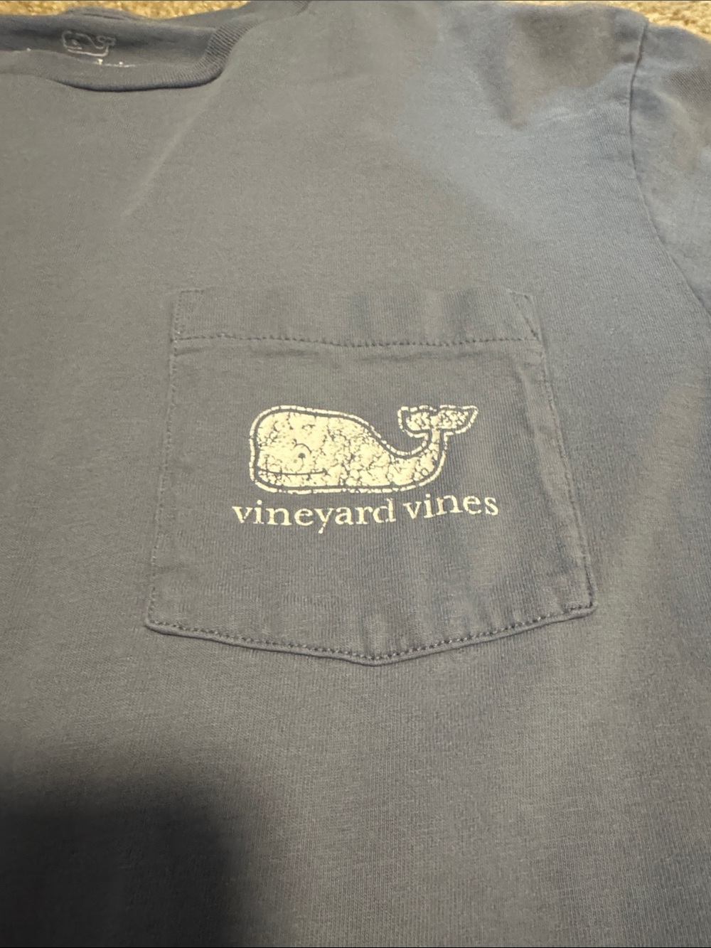 Vineyard Vines Navy Pocket Tee with White Whale Logo